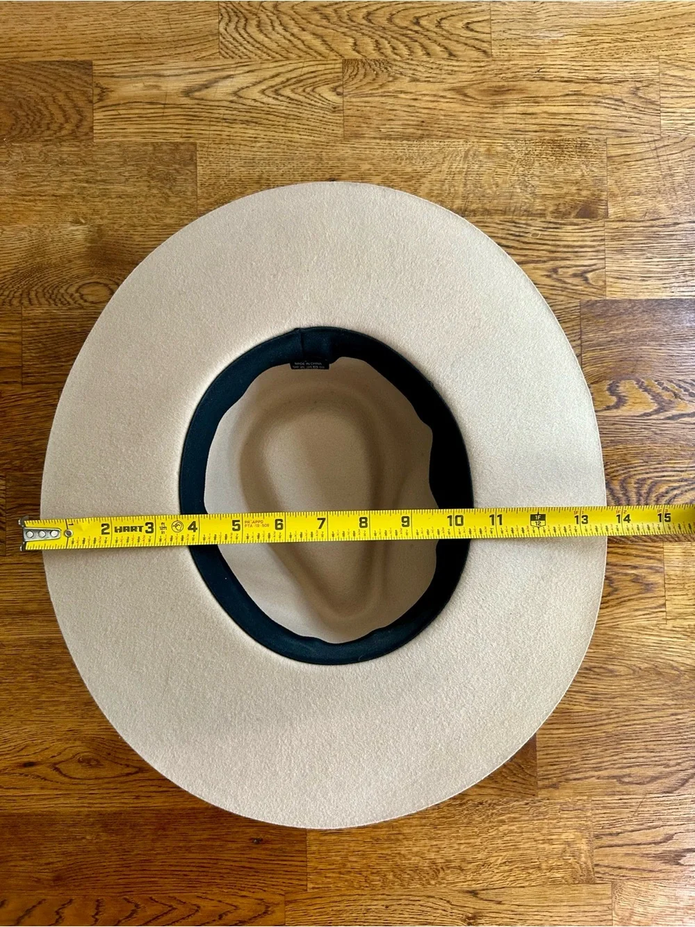 100% Wool Wide Brim Rancher Fedora Hat Beige One Size OS